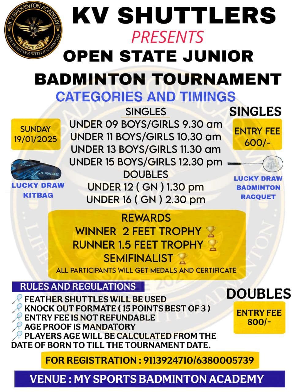 OPEN STATE JUNIOR BADMINTON TOURNAMENT