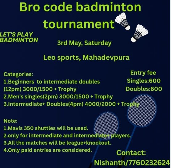 Bro code badminton tournament